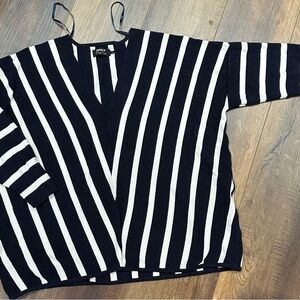 Only Navy and White V-Neck Pullover